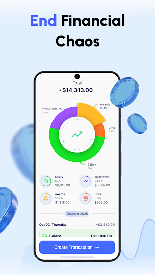 Orrin financial overview on a phone